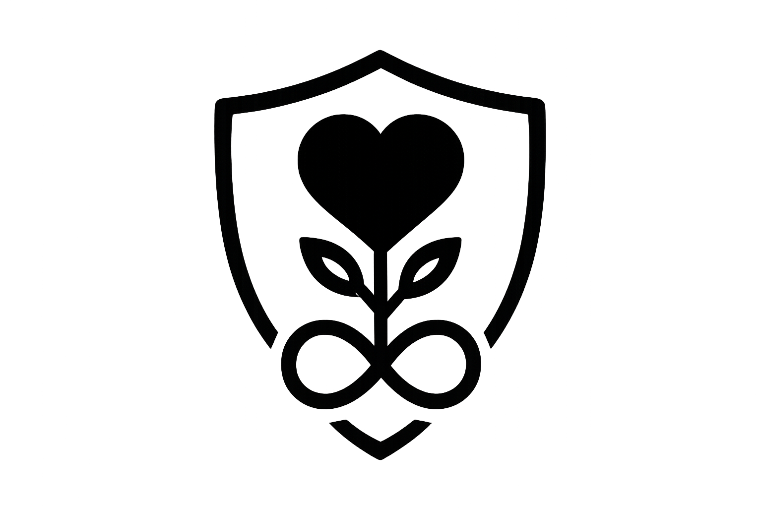 Icon health plan longevity, black and white, no text.